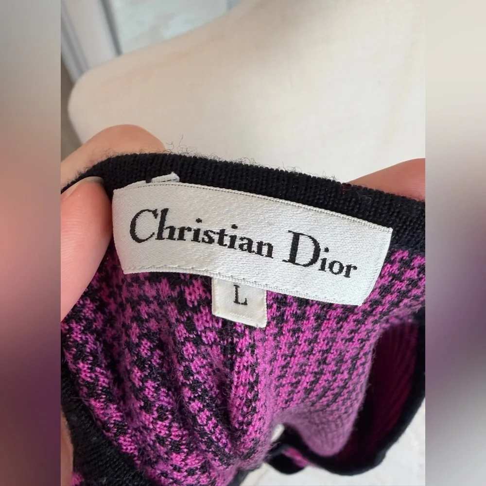 Christian Dior Vintage Floral Knit Cardigan – Rare Statement Piece